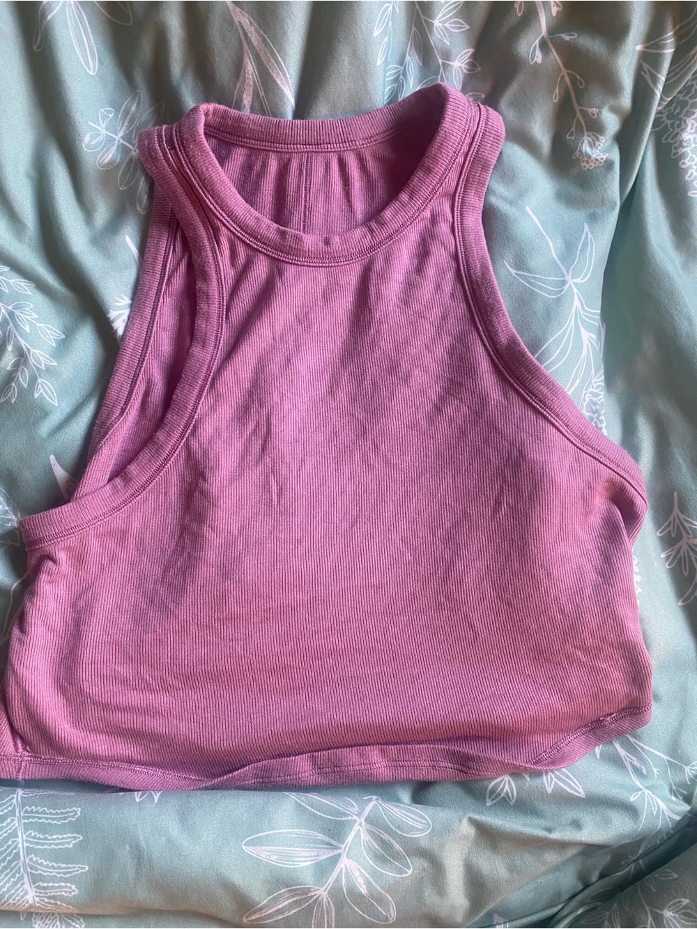 lululemon athletica Ribbed Cropped Tank Top - Magenta